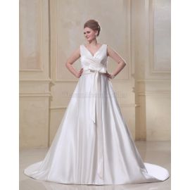 A-Line festliches Brautkleid für Übergröße ohne Ärmeln